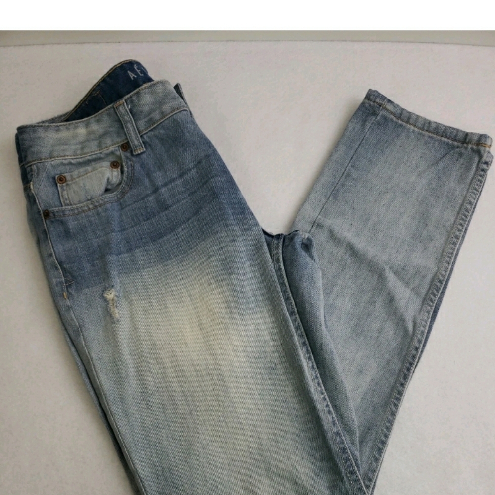 Aeropostale Sz 6 Boyfriend Real Original Denim Distressed Wash waist 32 Comfy - Picture 7 of 10